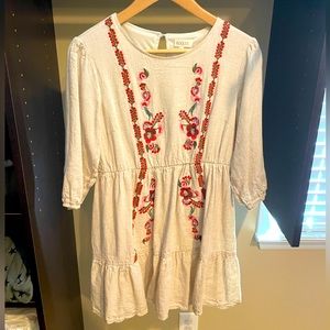 Roolee Linen Embroidered Dress